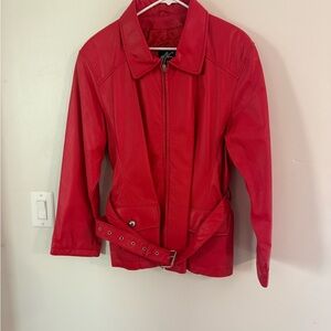 Maxima Vibrant Red Leather Jacket